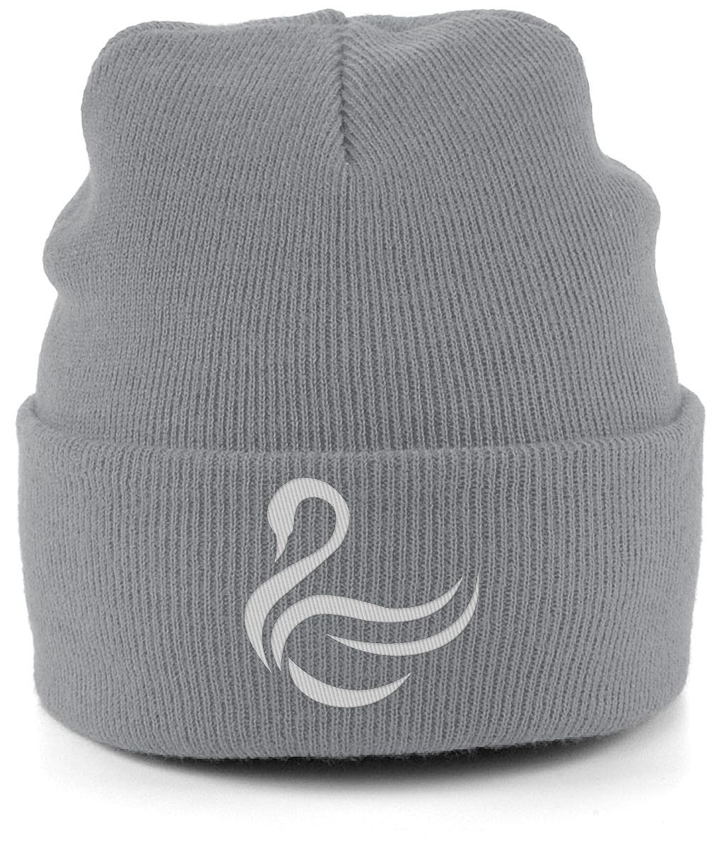 Swansea Swan embroidered Swansea City beanie in Antique Grey, Legends in Thread
