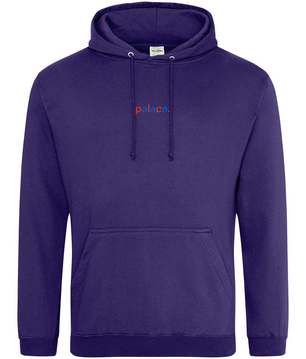 palace. embroidered Crystal Palace hoodie in Ultra Violet, Legends in Thread