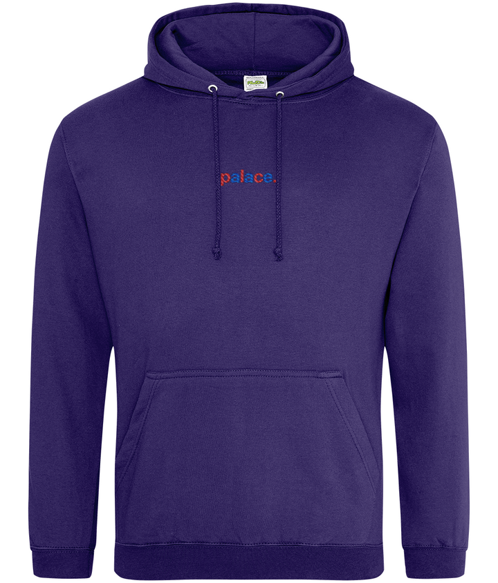 palace. embroidered Crystal Palace hoodie in Ultra Violet, Legends in Thread