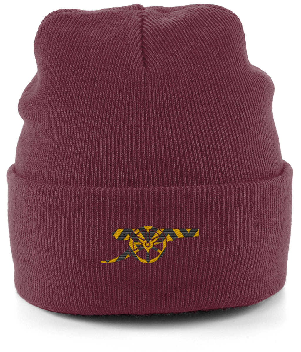 Bruised Banana Beanie in Burgundy, Legends in Thread
