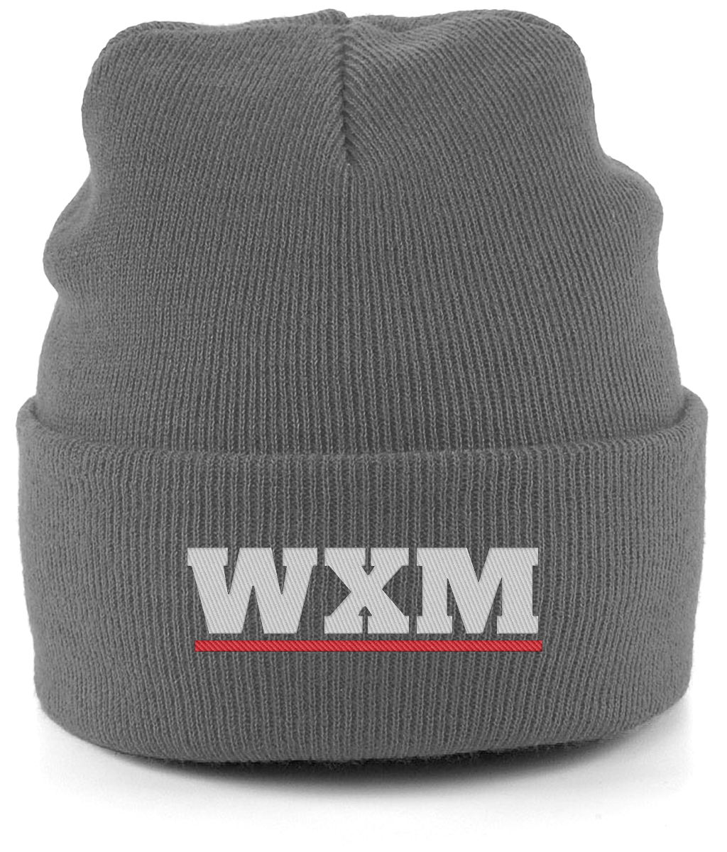 WXM embroidered Wrexham beanie in Graphite Grey, Legends in Thread