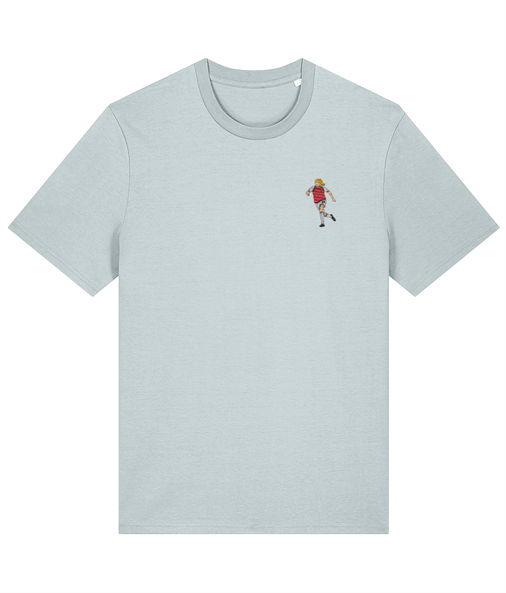 Alessia Russo embroidered Arsenal cotton tee in Blue Ice, Legends in Thread