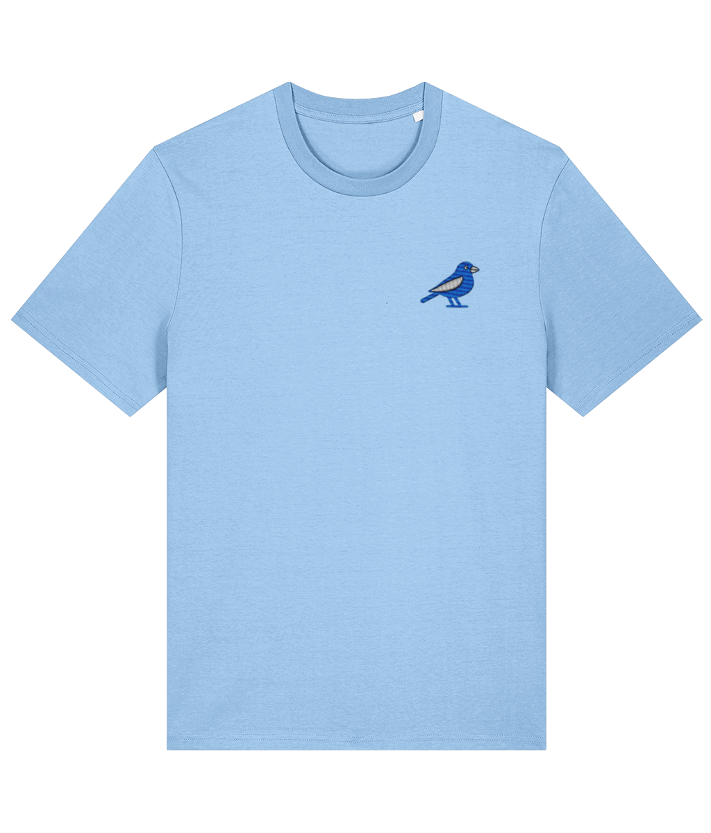 Cardiff Bluebird embroidered Cardiff City cotton tee in Blue Soul, Legends in Thread