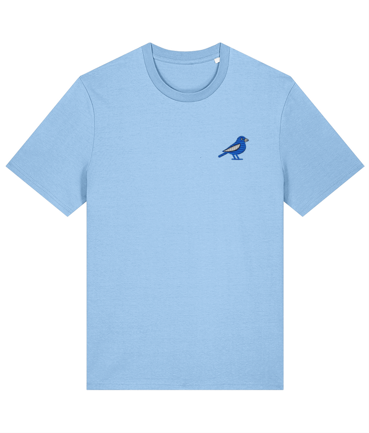 Cardiff Bluebird embroidered Cardiff City cotton tee in Blue Soul, Legends in Thread