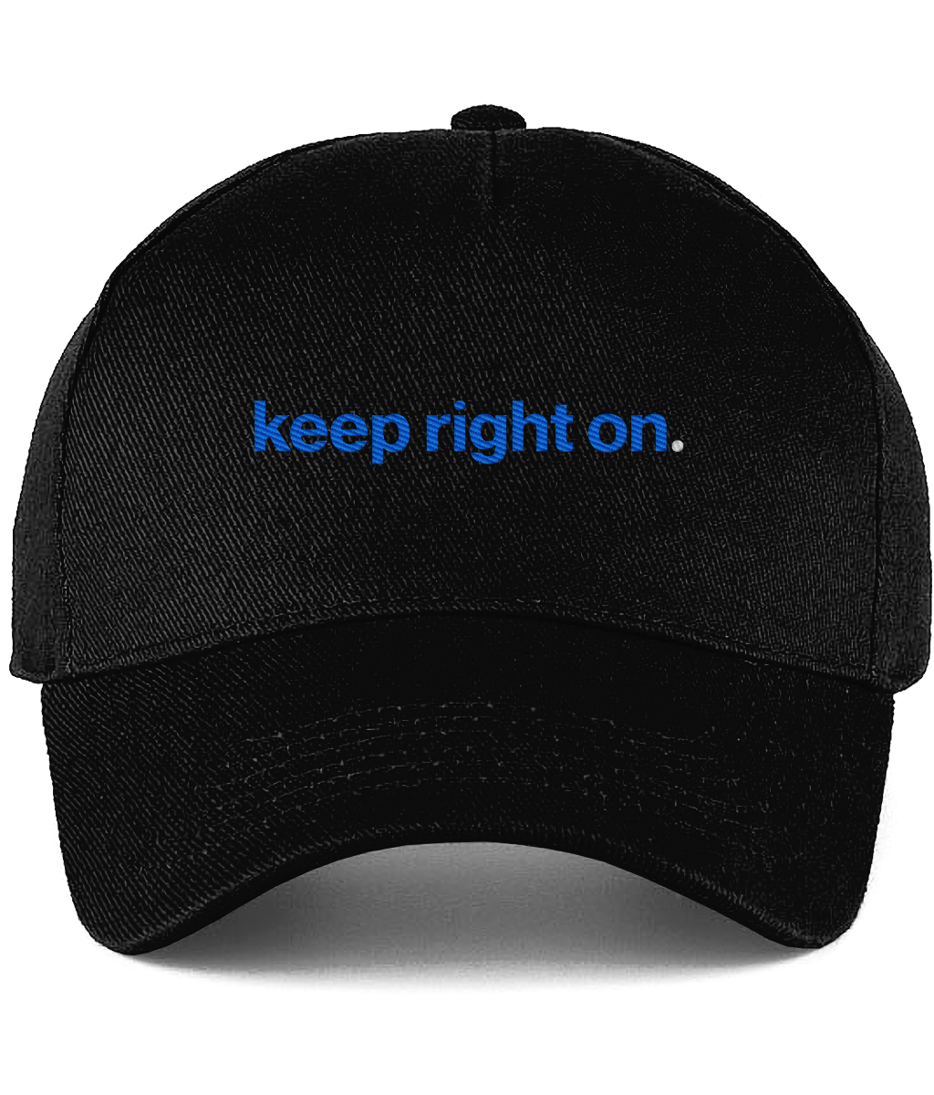 Keep Right On embroidered Birmingham City baseball cap in Black, Legends in Thread