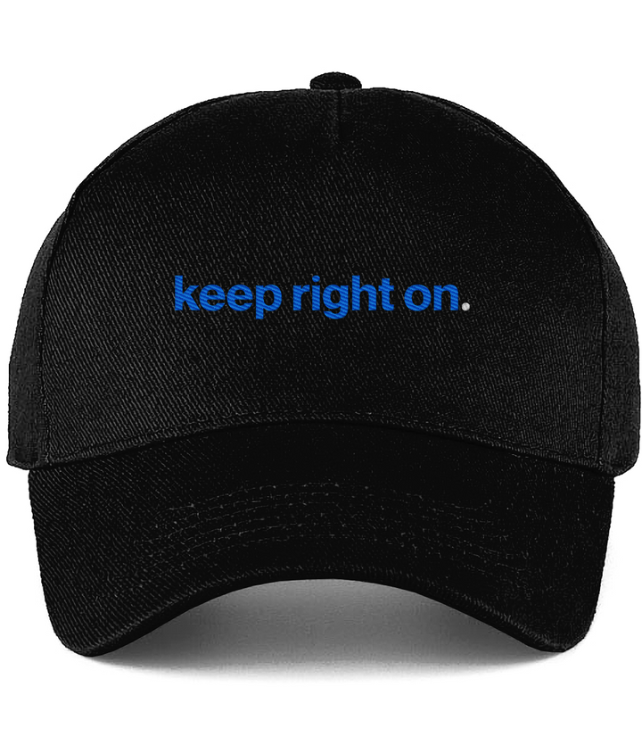 Keep Right On embroidered Birmingham City baseball cap in Black, Legends in Thread