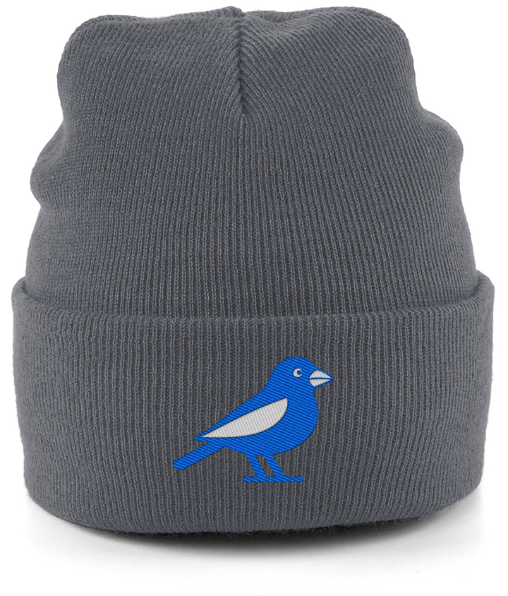 Cardiff Bluebird embroidered Cardiff City beanie in Granite, Legends in Thread