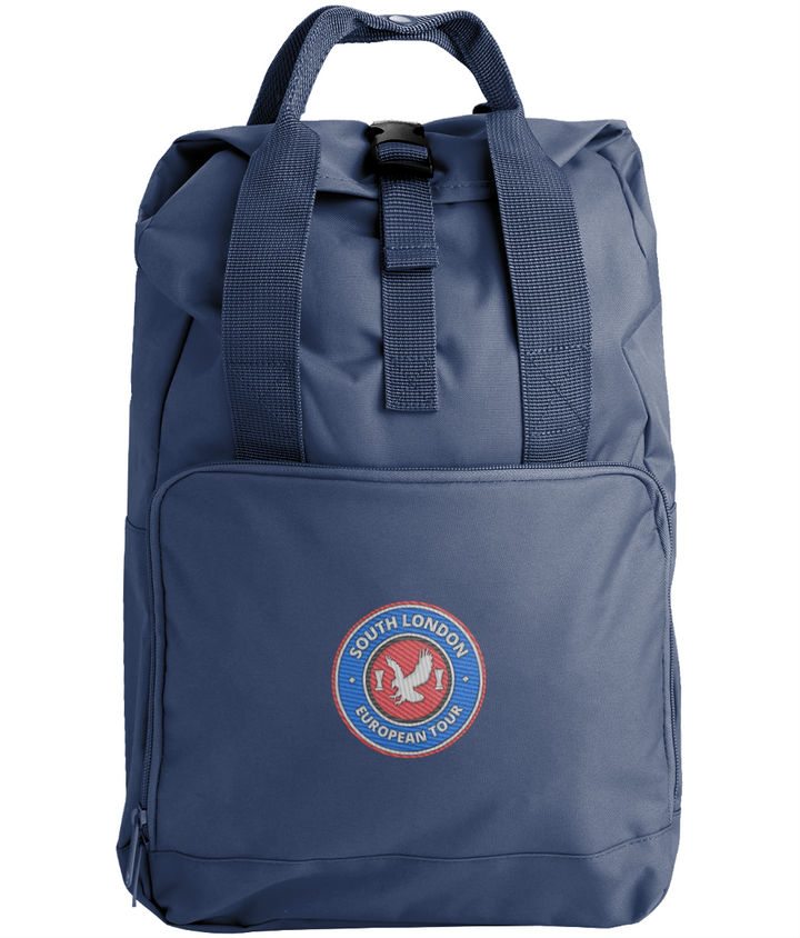 South London European Tour Backpack embroidered Crystal Palace backpack in Navy Dusk, Legends in Thread