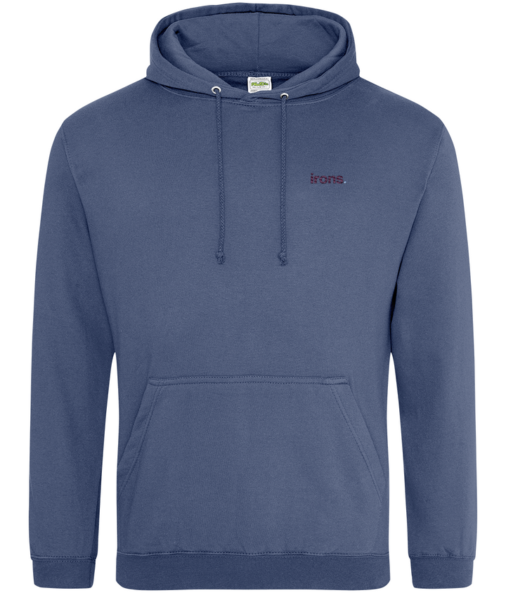 Irons. embroidered West Ham hoodie in Airforce Blue, Legends in Thread