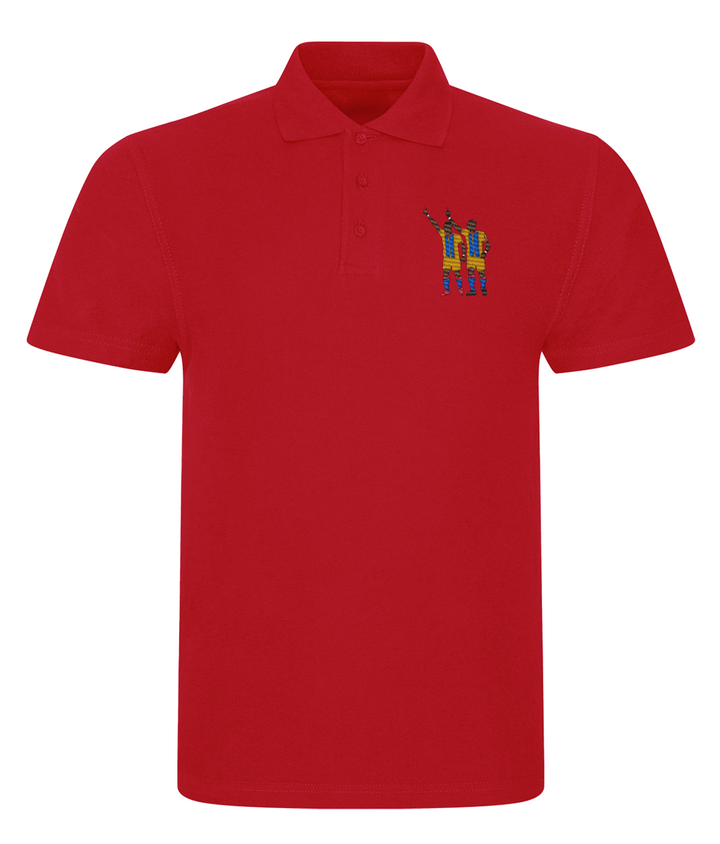Zaha & Bolasie embroidered Crystal Palace polo in Red, Legends in Thread