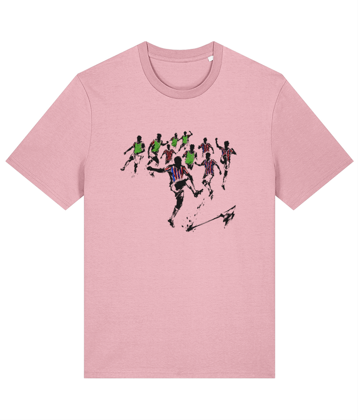 Conference League Boom (no text) printed Crystal Palace cotton tee in Cotton Pink, Legends in Thread