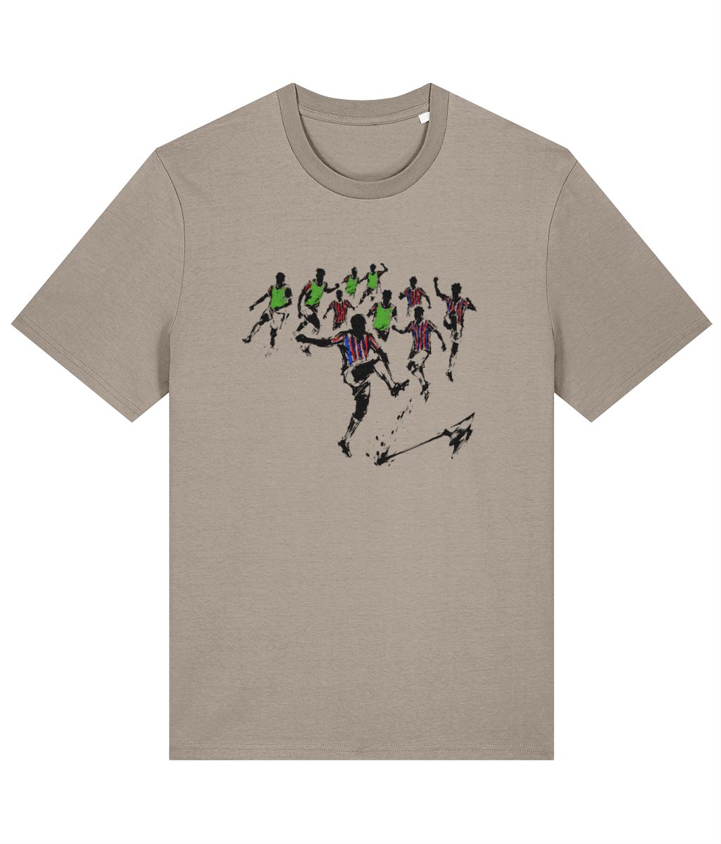 Conference League Boom (no text) printed Crystal Palace cotton tee in Desert Dust, Legends in Thread