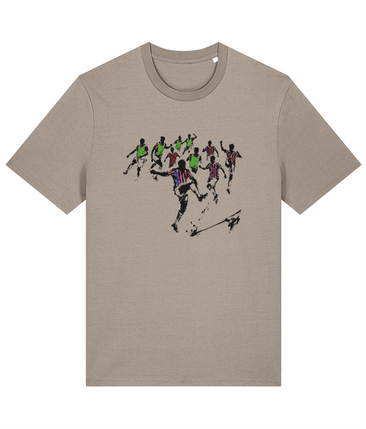 Conference League Boom (no text) printed Crystal Palace cotton tee in Desert Dust, Legends in Thread
