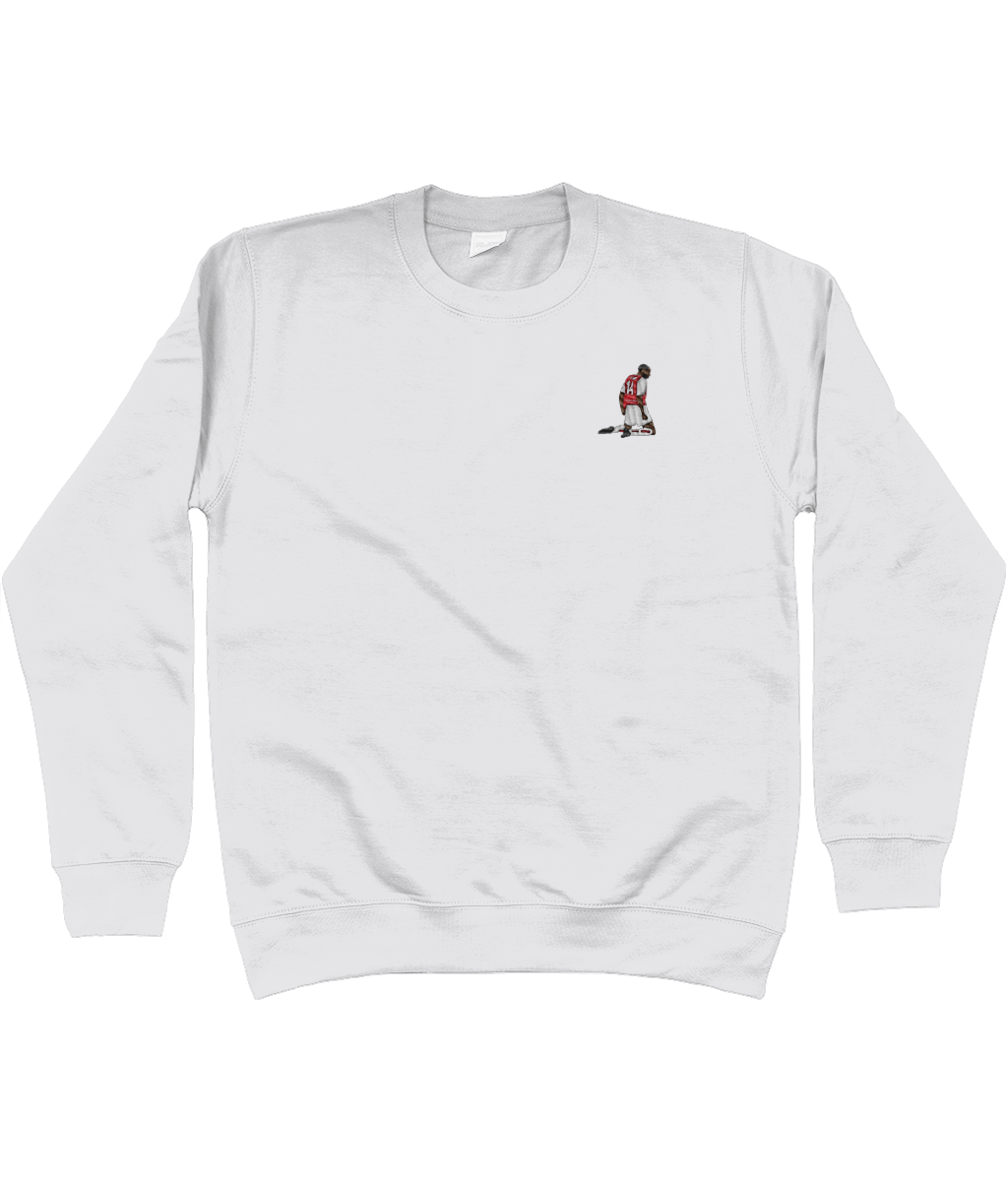 Henry Knee Slide embroidered Arsenal sweatshirt in Ash, Legends in Thread