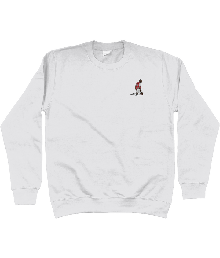 Henry Knee Slide embroidered Arsenal sweatshirt in Ash, Legends in Thread