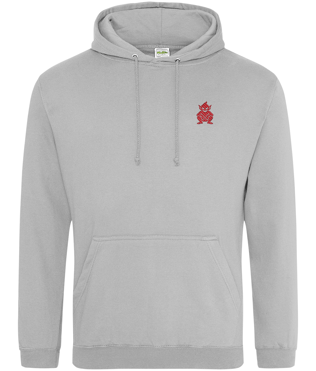 Lincoln Imp embroidered Lincoln City hoodie in Heather Grey, Legends in Thread