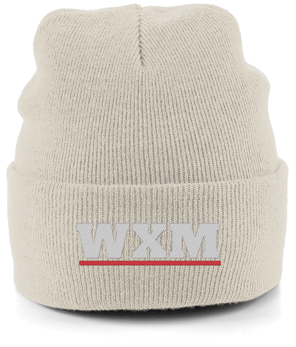 WXM embroidered Wrexham beanie in Almond, Legends in Thread