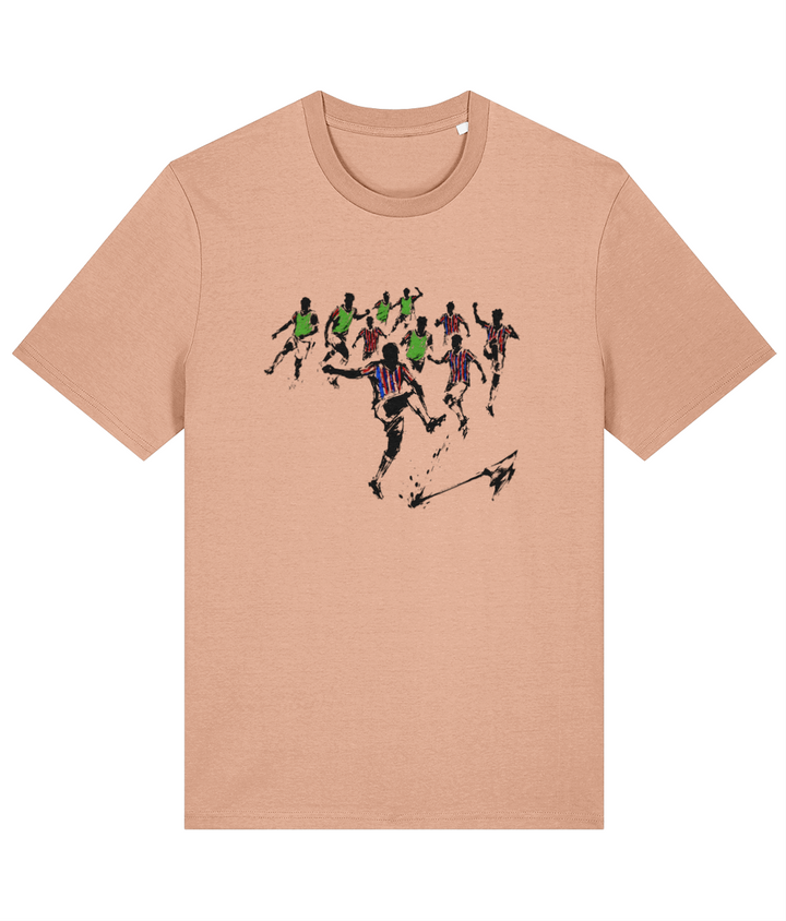 Conference League Boom (no text) printed Crystal Palace cotton tee in Fraiche Peche, Legends in Thread