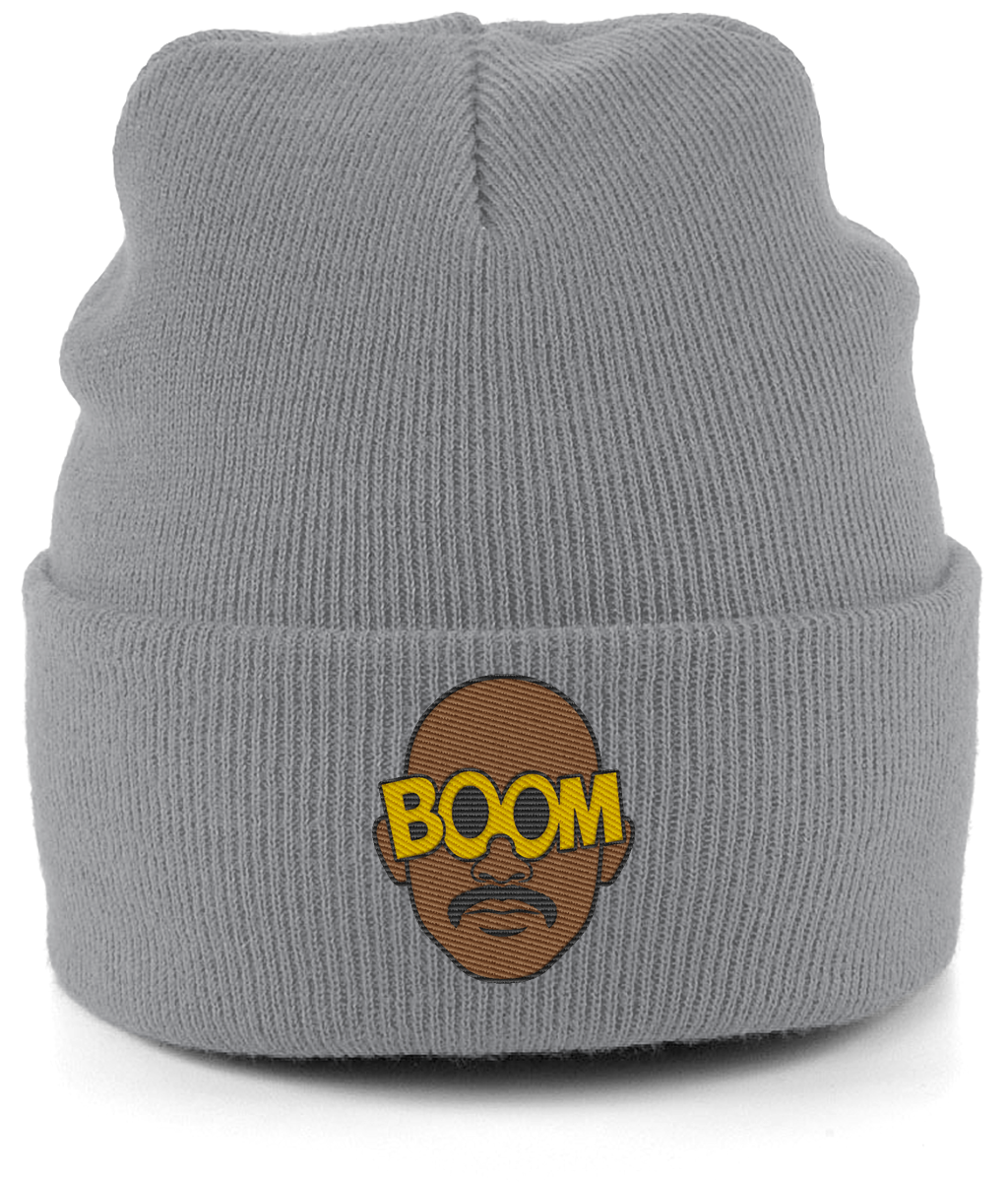 Mateta Boom Glasses embroidered Crystal Palace beanie in Antique Grey, Legends in Thread