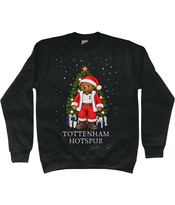 Harrington Bear Xmas printed Tottenham Hotspur Christmas jumper in Jet Black, Legends in Thread
