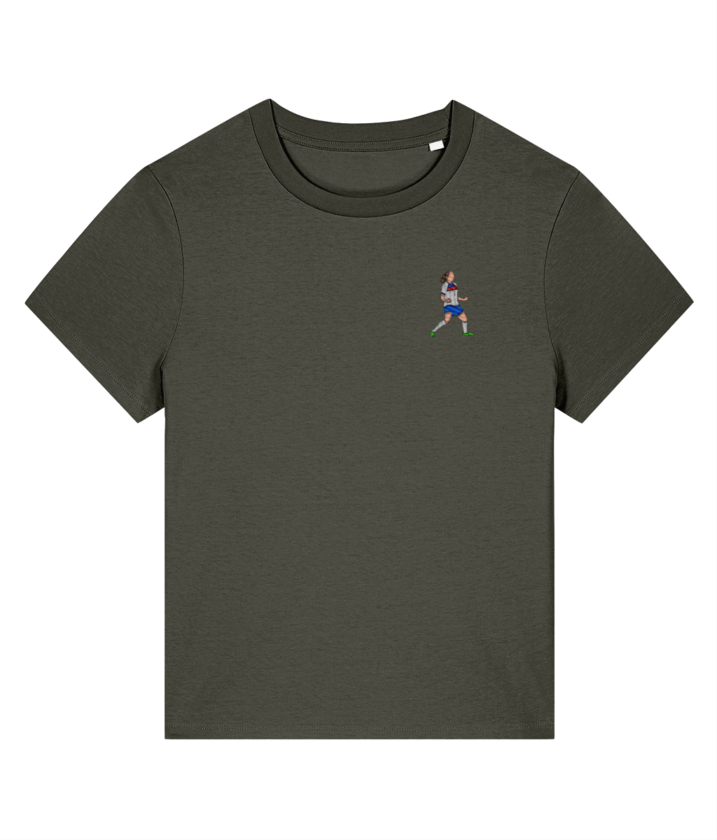 Ladies Lucy Bronze Celebration embroidered England Lionesses ladies fit t-shirt, Legends in Thread
