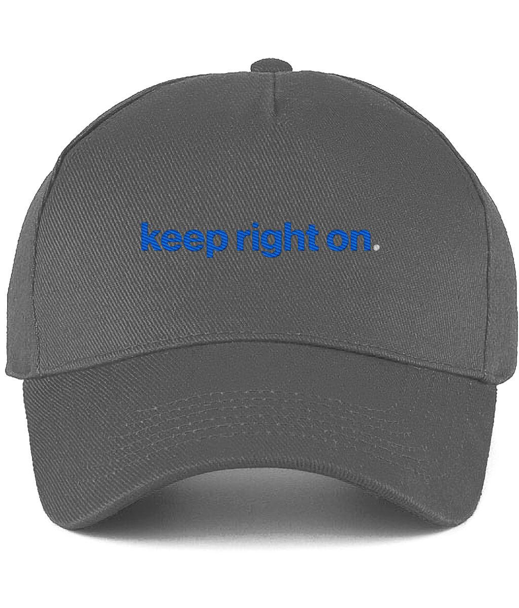 Keep Right On embroidered Birmingham City baseball cap in Graphite Grey, Legends in Thread