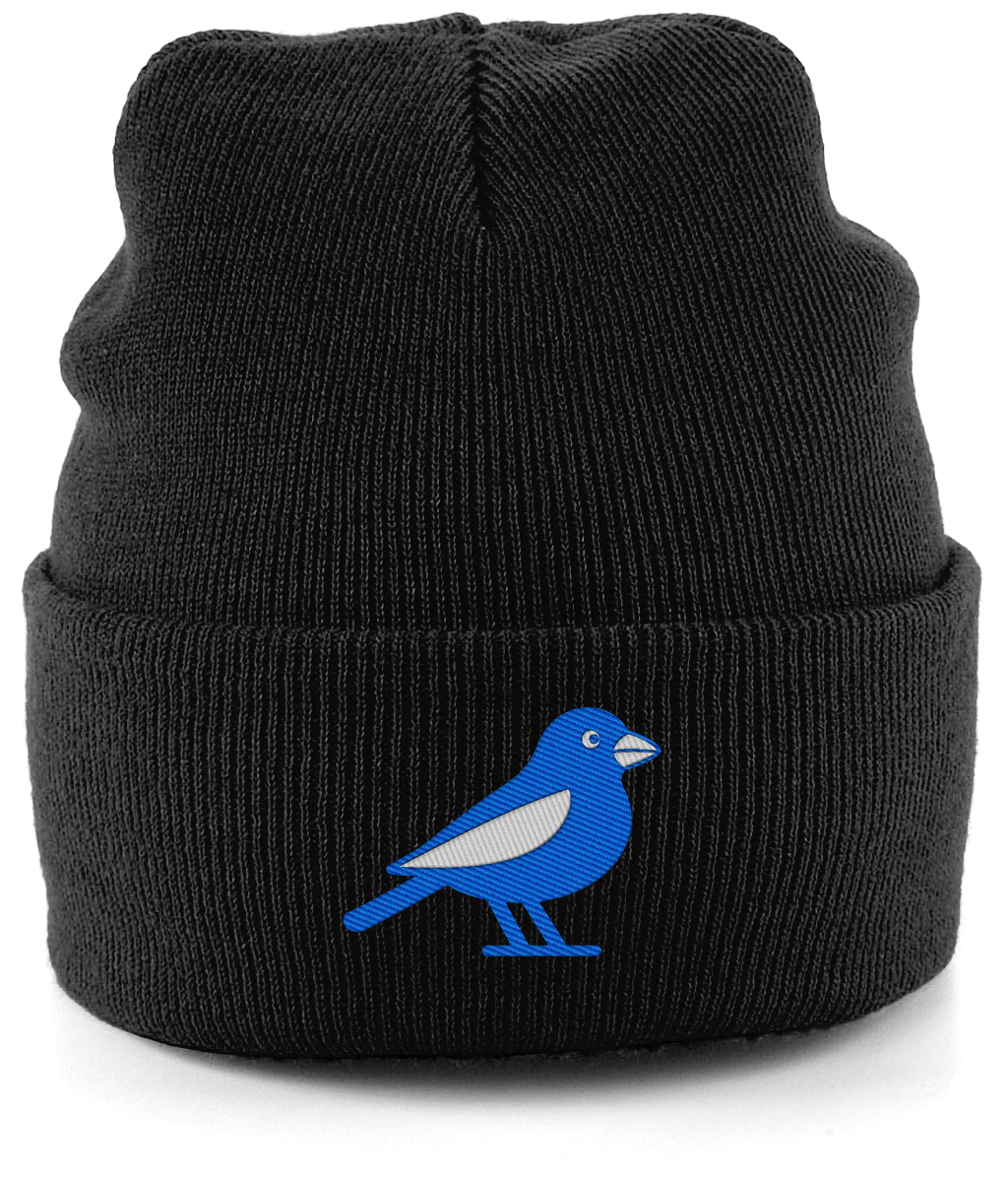 Cardiff Bluebird embroidered Cardiff City beanie in Black, Legends in Thread