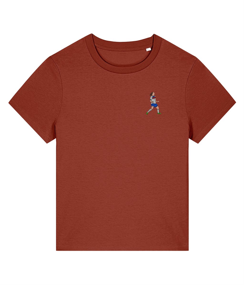 Ladies Lucy Bronze Celebration embroidered England Lionesses ladies fit t-shirt, Legends in Thread