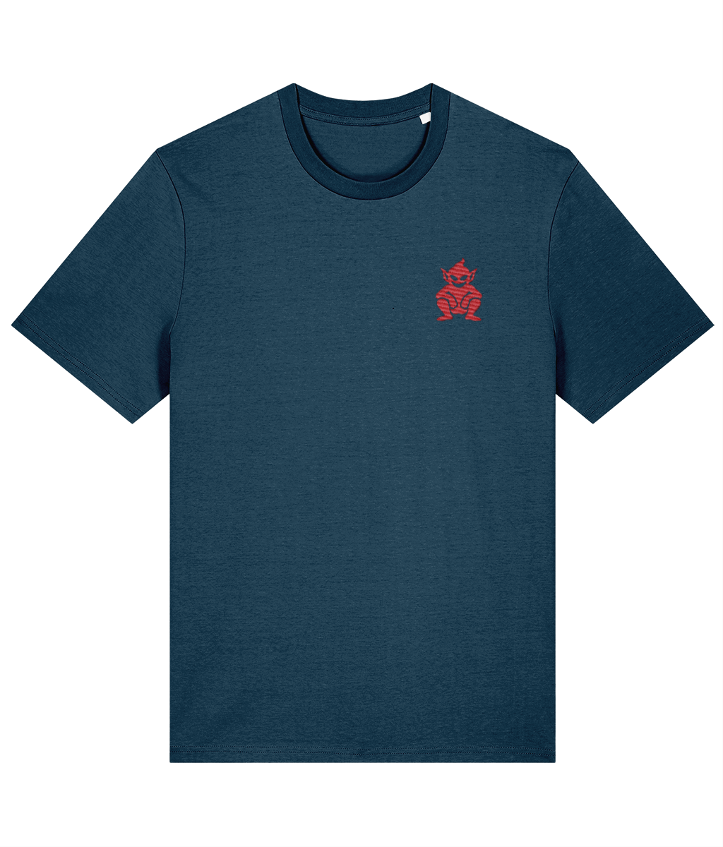 Lincoln Imp embroidered Lincoln City cotton tee in Deep Teal, Legends in Thread