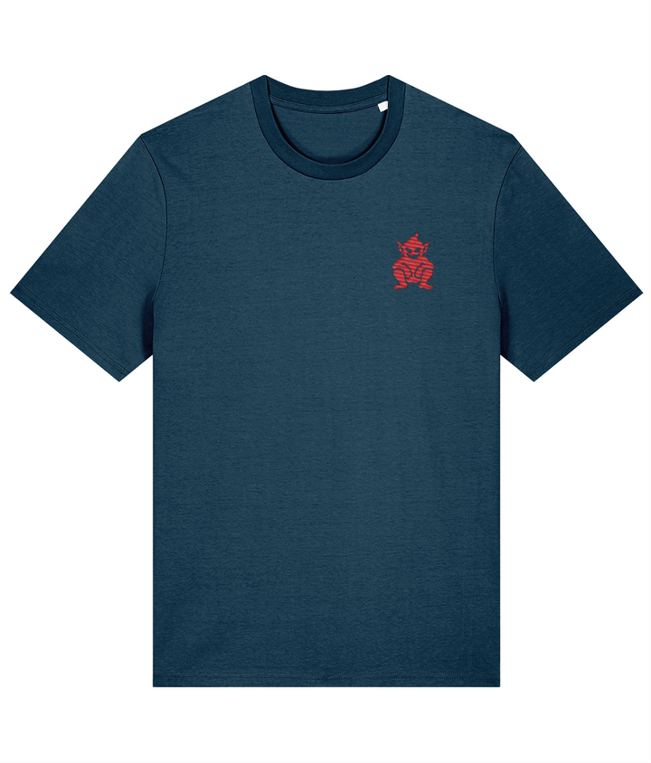 Lincoln Imp embroidered Lincoln City cotton tee in Deep Teal, Legends in Thread