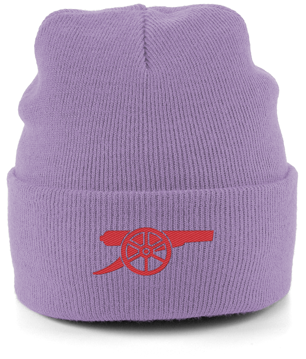 Arsenal Cannon embroidered Arsenal beanie in Lavender, Legends in Thread