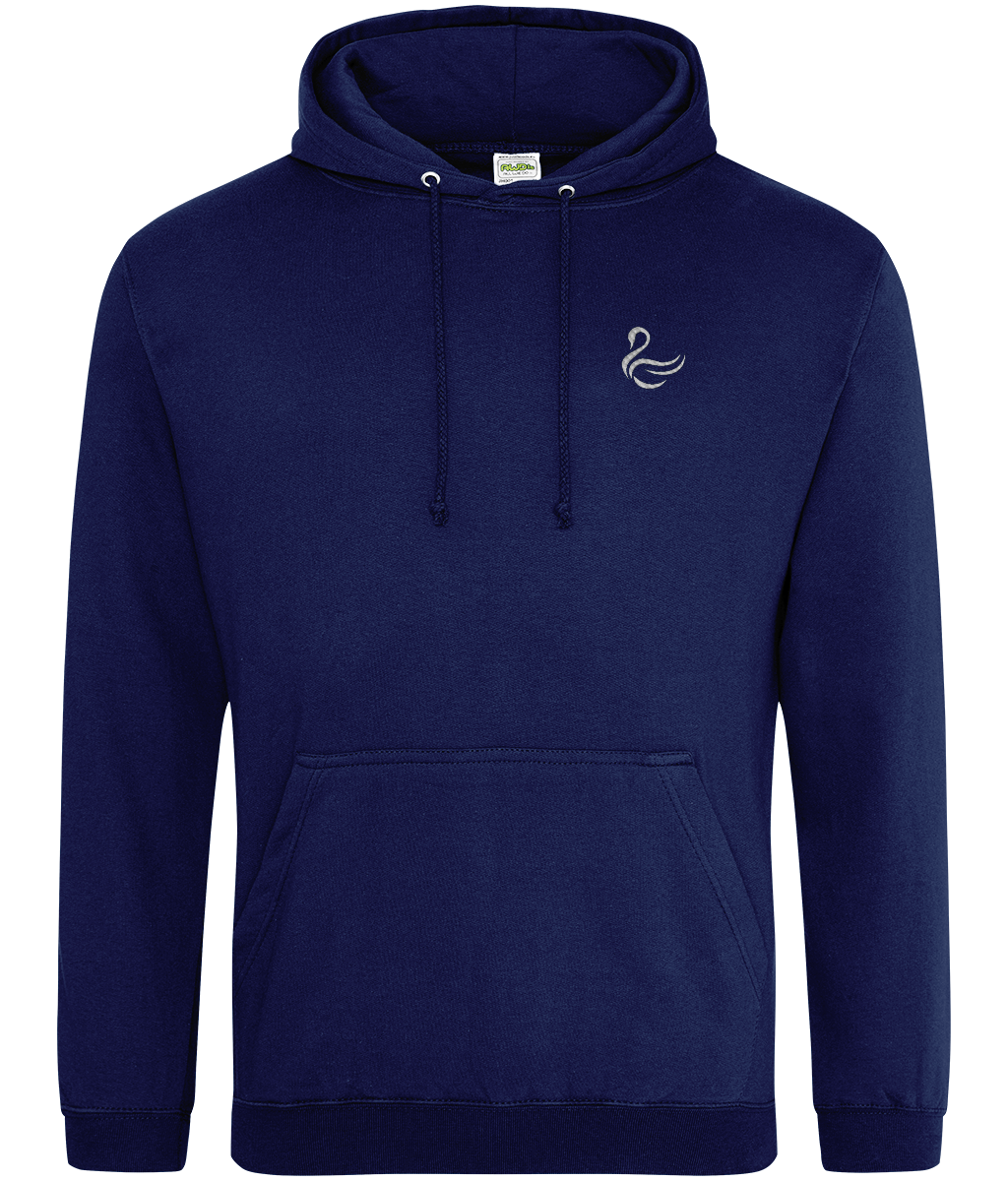 Swansea Swan embroidered Swansea City hoodie in Oxford Navy, Legends in Thread