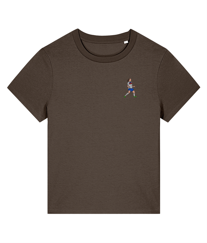 Ladies Lucy Bronze Celebration embroidered England Lionesses ladies fit t-shirt, Legends in Thread
