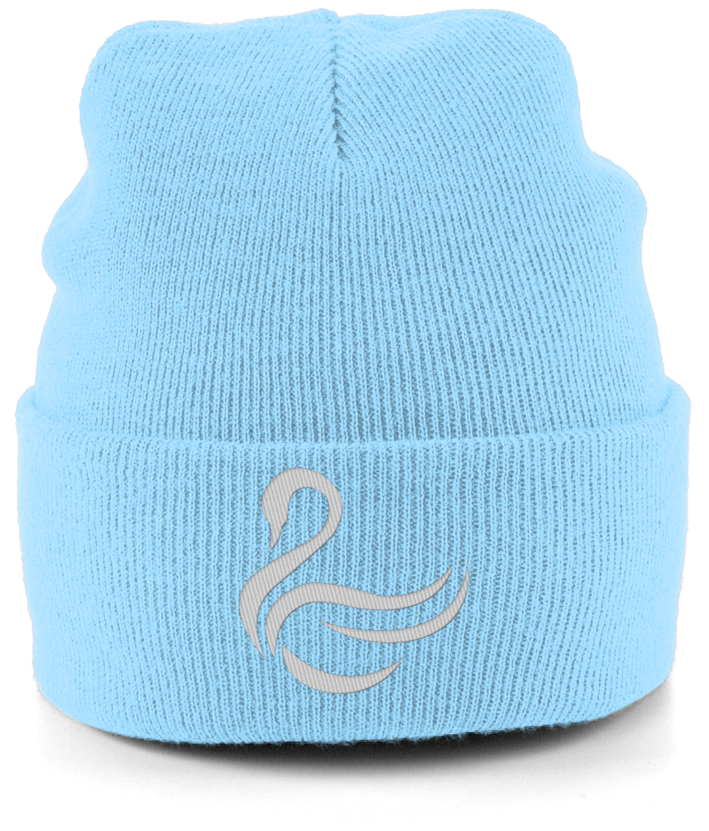 Swansea Swan embroidered Swansea City beanie in Sky, Legends in Thread