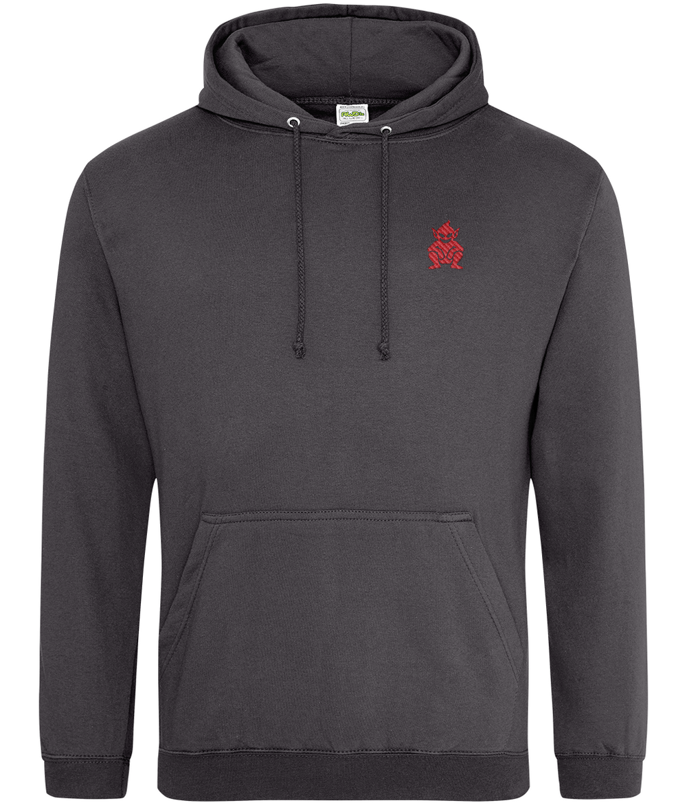 Lincoln Imp embroidered Lincoln City hoodie in Storm Grey, Legends in Thread