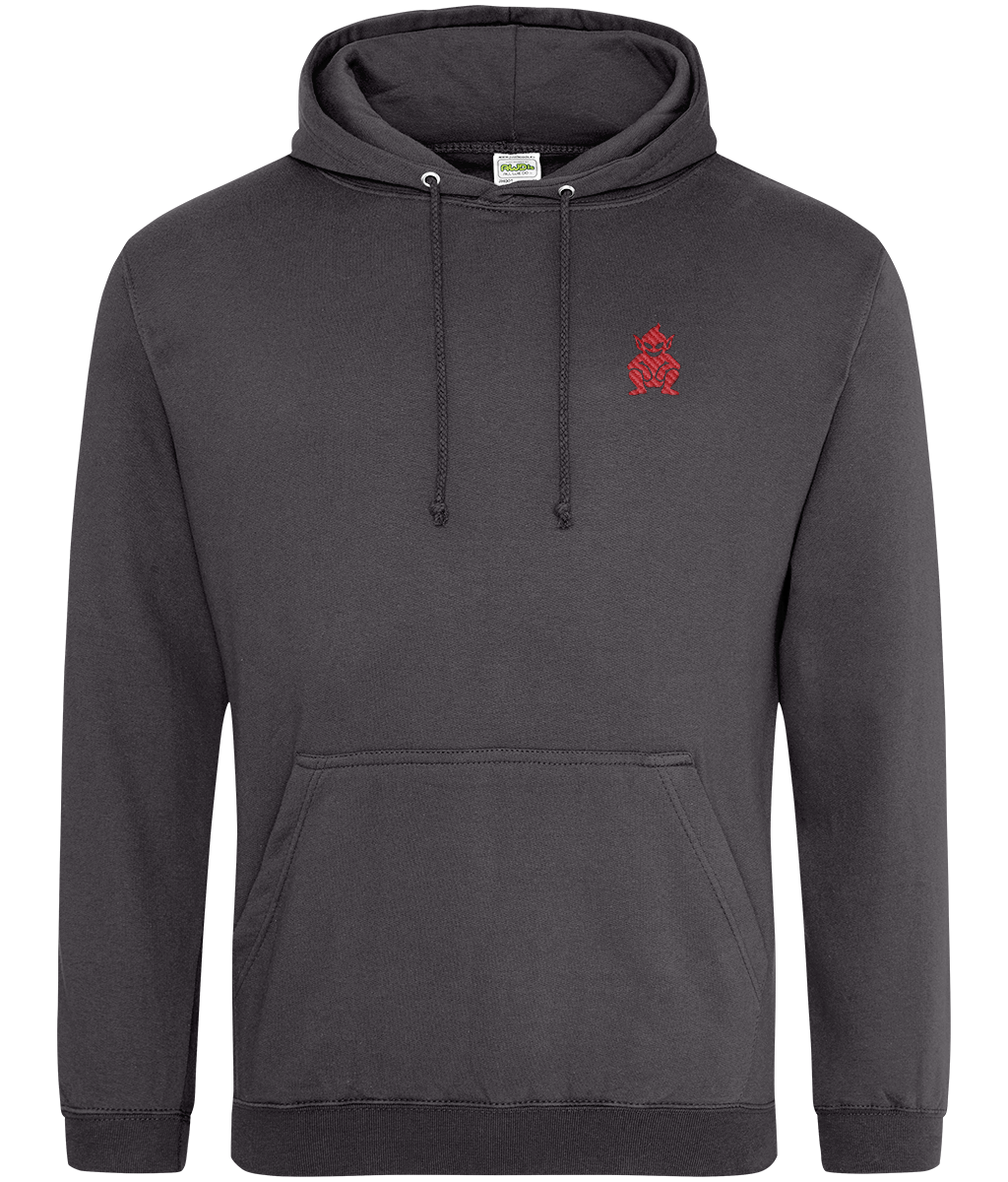 Lincoln Imp embroidered Lincoln City hoodie in Storm Grey, Legends in Thread