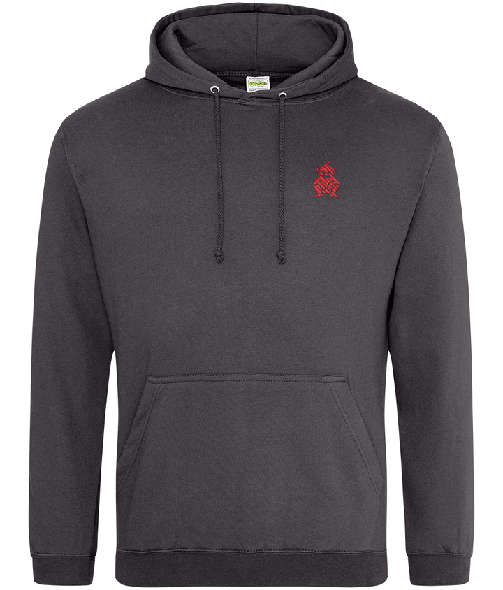 Lincoln Imp embroidered Lincoln City hoodie in Storm Grey, Legends in Thread