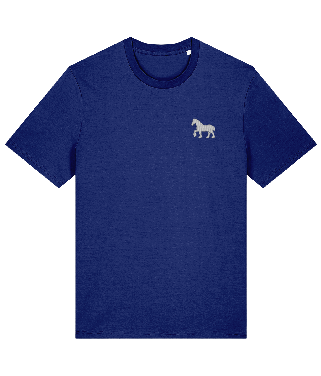 Ipswich Horse embroidered Ipswich Town cotton tee in Worker Blue, Legends in Thread