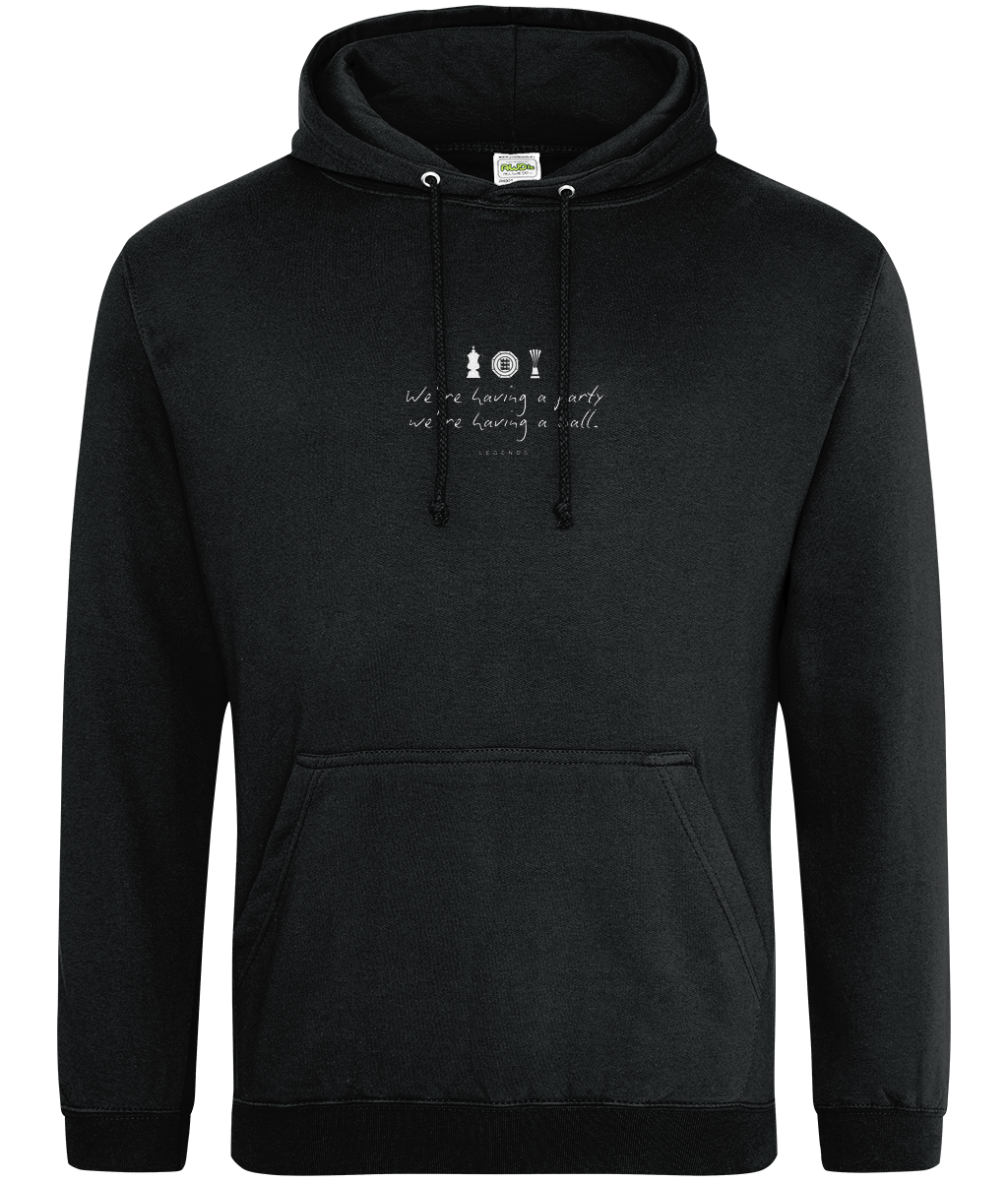 We're Having a Party, We're Having a Ball printed Crystal Palace hoodie in Jet Black, Legends in Thread