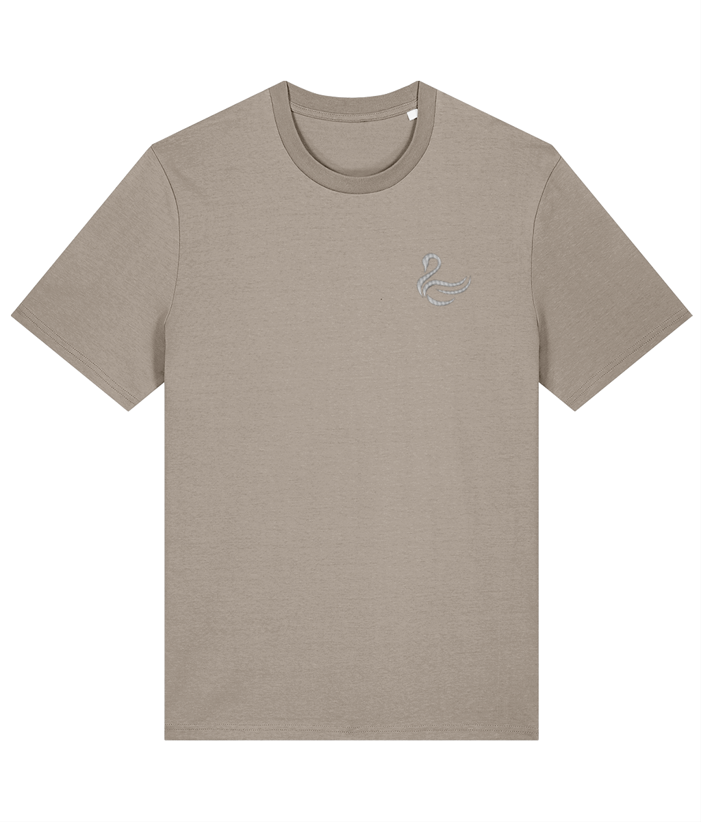 Swansea Swan embroidered Swansea City cotton tee in Desert Dust, Legends in Thread
