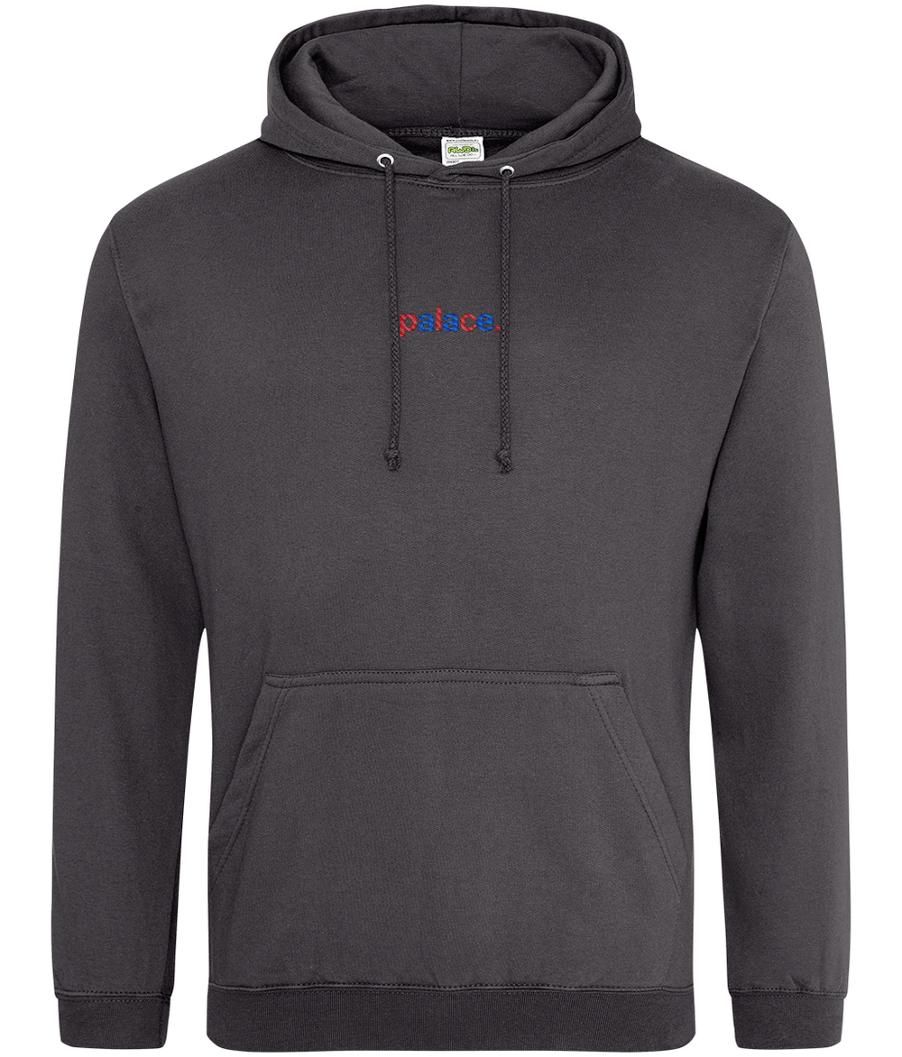 palace. embroidered Crystal Palace hoodie in Storm Grey, Legends in Thread