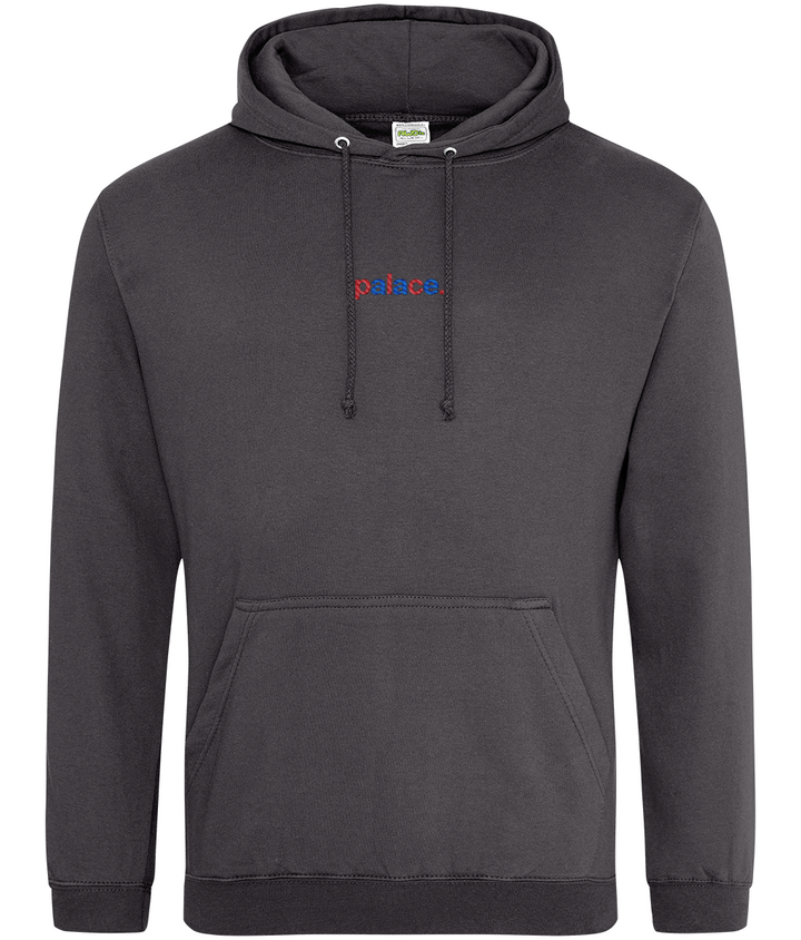 palace. embroidered Crystal Palace hoodie in Storm Grey, Legends in Thread