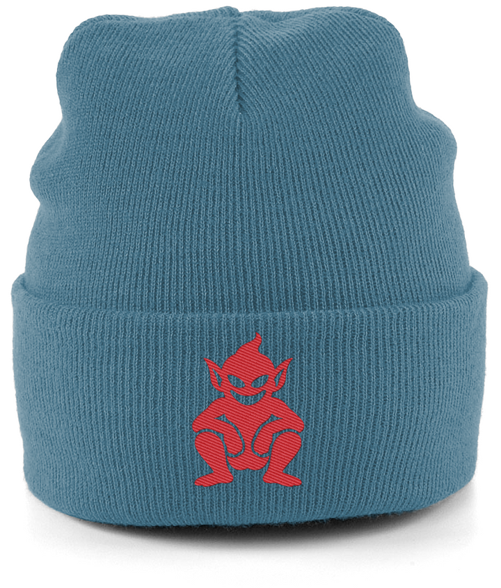 Lincoln Imp embroidered Lincoln City beanie in Airforce Blue, Legends in Thread