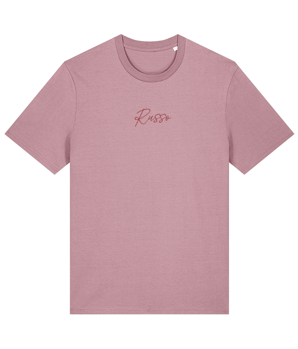 Russo Embroidery embroidered Arsenal cotton tee in Lilac Dream, Legends in Thread
