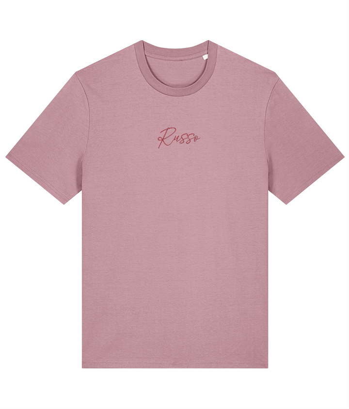 Russo Embroidery embroidered Arsenal cotton tee in Lilac Dream, Legends in Thread