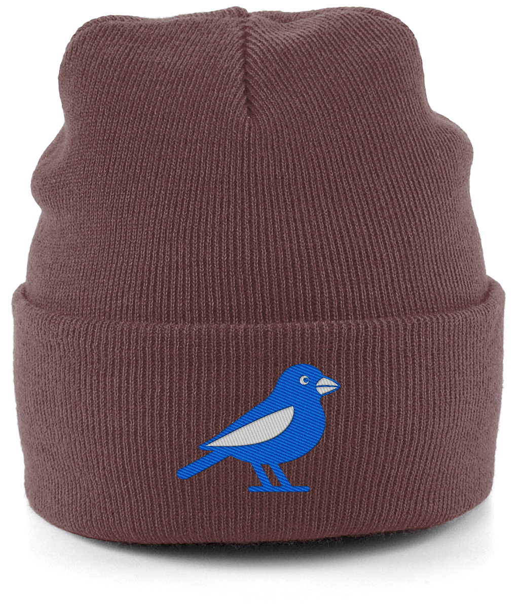 Cardiff Bluebird embroidered Cardiff City beanie in Walnut, Legends in Thread