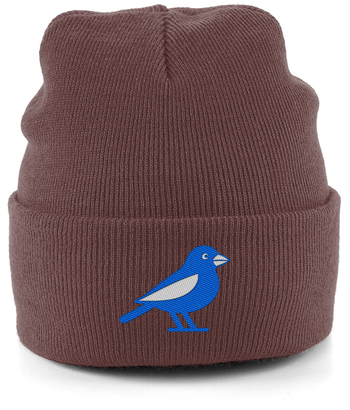 Cardiff Bluebird embroidered Cardiff City beanie in Walnut, Legends in Thread