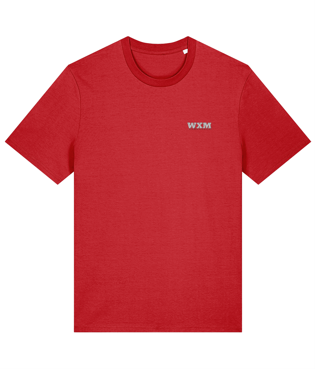 WXM embroidered Wrexham cotton tee in Red, Legends in Thread