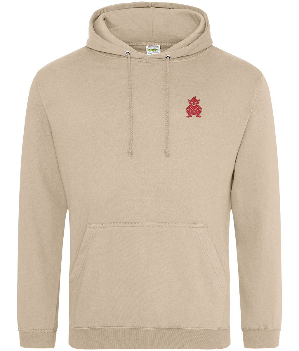 Lincoln Imp embroidered Lincoln City hoodie in Nude, Legends in Thread