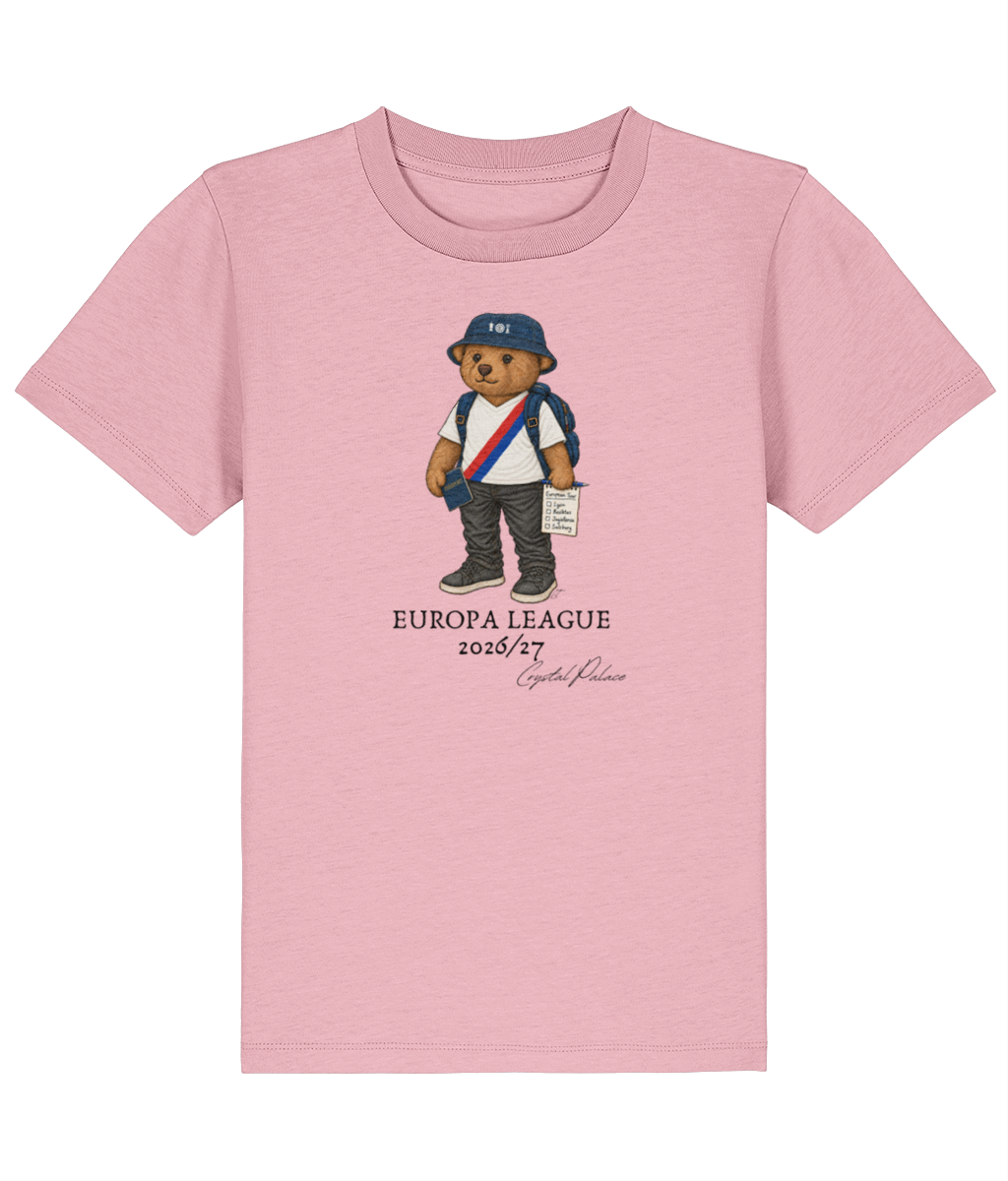 Selby Europa League printed Crystal Palace kids tee in Cotton Pink, Legends in Thread